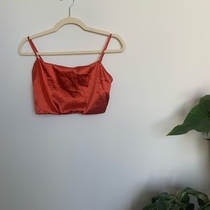 Fashion Nova Rust Silk Pant Set Size M